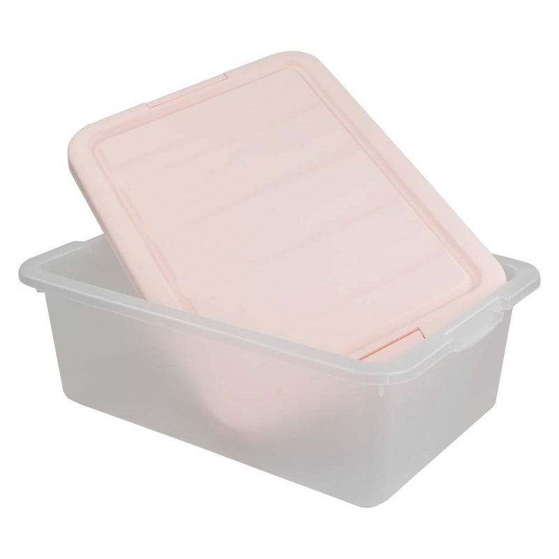 Ucake 14 Quart Plastic Storage Boxes with Pink Lids, 2 Packs - Image 3